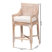 bali & pari Allen Natural Rattan Counter Stool - Handwoven Wicker Stool with Lattice Back and Removable Cushion, Counter Height Seating for Kitchen Island or Lounge - BSOAllen-White Washed Rattan-Cushion-CS