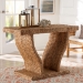 bali & pari Alyssa Seagrass Console Table - Handwoven Display Table with Sculptural Frame for Entryway, Hallway, or Living Room - BSOAlyssa-Rattan/Abaca-Console Tables
