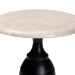 bali & pari Perlita End Table with Marble Stone Top - Sculpted Pedestal Accent Side Table for Living Room or Entryway - BSOJ2627-MS-2PCDT-Gry Marble/Blk Wood-ET