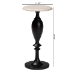 bali & pari Perlita End Table with Marble Stone Top - Sculpted Pedestal Accent Side Table for Living Room or Entryway - BSOJ2627-MS-2PCDT-Gry Marble/Blk Wood-ET