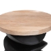 bali & pari Ziva End Table with Petrified Wood Top - Pedestal Accent Side Table for Living Room or Entryway - BSOJ2630-2PCDT-Blk/Cream Wood-Blk Wood-ET