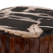 bali & pari Lavanya End Table with Petrified Wood Top - Drum Accent Side Table with Recycled Teak Wood Frame for Living Room or Entryway - BSOJ2820S-PW-16PCDT-Blk/Cream/Antique Wood-ET