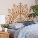 bali & pari Solara Natural Rattan Headboard - Handwoven Wicker Wall-Mount Headboard in Sunburst Shape, Coastal Boho Bedroom Backdrop, Queen - BSOMD39887-Solara-Natural Rattan-Queen-HB