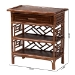 bali & pari Daemyn Marbled Tortoise Natural Rattan Nightstand - Handcrafted Wicker Bedside Table with Drawer and Open Shelving - BSOWS199-Sm-Tortoise Rattan-NS