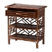 bali & pari Daemyn Marbled Tortoise Natural Rattan Nightstand - Handcrafted Wicker Bedside Table with Drawer and Open Shelving - BSOWS199-Sm-Tortoise Rattan-NS
