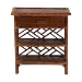 bali & pari Daemyn Marbled Tortoise Natural Rattan Nightstand - Handcrafted Wicker Bedside Table with Drawer and Open Shelving - BSOWS199-Sm-Tortoise Rattan-NS