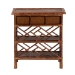 bali & pari Daemyn Marbled Tortoise Natural Rattan Nightstand - Handcrafted Wicker Bedside Table with Drawer and Open Shelving - BSOWS199-Sm-Tortoise Rattan-NS