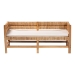 bali & pari Ismael Accent Bench - Handwoven Seagrass Accent Seating with Mahogany Wood Frame, Raised Back Bench for Entryway or Living Room - BSOMD39884-Natural Wooden-Cushion-Bench