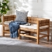 bali & pari Ismael Accent Bench - Handwoven Seagrass Accent Seating with Mahogany Wood Frame, Raised Back Bench for Entryway or Living Room - BSOMD39884-Natural Wooden-Cushion-Bench