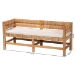 bali & pari Ismael Accent Bench - Handwoven Seagrass Accent Seating with Mahogany Wood Frame, Raised Back Bench for Entryway or Living Room - BSOMD39884-Natural Wooden-Cushion-Bench