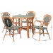 bali & pari Mattie Natural Rattan Bistro Dining Set - 5-Piece Cafe-Style Set with Round Table and 4 Matching Chairs, for Kitchen or Indoor/Outdoor Seating, Green - BSOMattie-Rattan-Green/White-5PC Dining Set