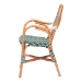 bali & pari Mattie Rattan Bistro Chair - Handwoven Cafe-Style Dining Chair with Curved Arms for Kitchen or Indoor/Outdoor Lounge, Green - BSOMattie-Rattan-Green/White-Arm-DC