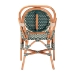 bali & pari Mattie Rattan Bistro Chair - Handwoven Cafe-Style Dining Chair with Curved Arms for Kitchen or Indoor/Outdoor Lounge, Green - BSOMattie-Rattan-Green/White-Arm-DC