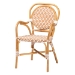 bali & pari Mattie Natural Rattan Bistro Dining Set - 5-Piece Cafe-Style Set with Round Table and 4 Matching Chairs, for Kitchen or Indoor/Outdoor Seating, Beige - BSOMattie-Rattan-Beige/White-5PC Dining Set