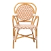 bali & pari Mattie Rattan Bistro Chair - Handwoven Cafe-Style Dining Chair with Curved Arms for Kitchen or Indoor/Outdoor Lounge, Beige - BSOMattie-Rattan-Beige/White-Arm-DC