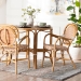 bali & pari Mattie Rattan Bistro Chair - Handwoven Cafe-Style Dining Chair with Curved Arms for Kitchen or Indoor/Outdoor Lounge, Beige - BSOMattie-Rattan-Beige/White-Arm-DC