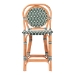bali & pari Mattie Rattan Bistro Counter Stool - Handwoven Accent Seating with Backrest for Kitchen Island or Indoor/Outdoor Lounge, Green - BSOMattie-Rattan-Green/White-No Arm-CS