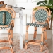 bali & pari Mattie Rattan Bistro Counter Stool - Handwoven Accent Seating with Backrest for Kitchen Island or Indoor/Outdoor Lounge, Green - BSOMattie-Rattan-Green/White-No Arm-CS