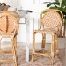 bali & pari Mattie Rattan Bistro Counter Stool - Handwoven Accent Seating with Backrest for Kitchen Island or Indoor/Outdoor Lounge, Beige - BSOMattie-Rattan-Beige/White-No Arm-CS