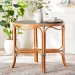 bali & pari Mattie Natural Rattan Round Bistro Dining Table - Handwoven Cafe-Style Accent Table for Kitchen or Indoor/Outdoor Lounge, Green - BSOMattie-Rattan-Green/White-DT