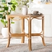 bali & pari Mattie Natural Rattan Round Bistro Dining Table - Handwoven Cafe-Style Accent Table for Kitchen or Indoor/Outdoor Lounge, Beige - BSOMattie-Rattan-Beige/White-DT