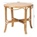 bali & pari Mattie Natural Rattan Round Bistro Dining Table - Handwoven Cafe-Style Accent Table for Kitchen or Indoor/Outdoor Lounge, Beige - BSOMattie-Rattan-Beige/White-DT