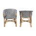 bali & pari Max Rattan Bistro 2-Piece Armchair Set - Handwoven Dining Chair with Curved Back and Sloping Arms For Kitchen or Indoor/Outdoor Lounge - BSOMax-Rattan-Black/White/Natural-Arm-DC
