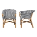 bali & pari Max Rattan Bistro 2-Piece Armchair Set - Handwoven Dining Chair with Curved Back and Sloping Arms For Kitchen or Indoor/Outdoor Lounge - BSOMax-Rattan-Black/White/Natural-Arm-DC