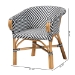 bali & pari Max Rattan Bistro 2-Piece Armchair Set - Handwoven Dining Chair with Curved Back and Sloping Arms For Kitchen or Indoor/Outdoor Lounge - BSOMax-Rattan-Black/White/Natural-Arm-DC