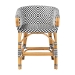 bali & pari Max Rattan Bistro Counter Stool - Handwoven Cafe-Style Accent Seating with Backrest For Kitchen Island or Indoor/Outdoor Lounge - BSOMax-Rattan-Black/White/Natural-Arm-CS