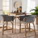 bali & pari Max Rattan Bistro Counter Stool - Handwoven Cafe-Style Accent Seating with Backrest For Kitchen Island or Indoor/Outdoor Lounge - BSOMax-Rattan-Black/White/Natural-Arm-CS