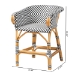 bali & pari Max Rattan Bistro Counter Stool - Handwoven Cafe-Style Accent Seating with Backrest For Kitchen Island or Indoor/Outdoor Lounge - BSOMax-Rattan-Black/White/Natural-Arm-CS