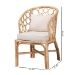 bali & pari Prisca Natural Rattan 2-Piece Dining Chair Set with Bubble Frame - Handwoven Wicker Accent Chair with Round Back and Removable Cushions for Kitchen or Dining Room - BSOAriel-Light Honey Rattan-Cushion-DC