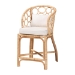 bali & pari Deborah Natural Rattan Console Table - Handwoven Wicker Accent Table with Cabriole Legs, Scalloped Coastal Cottage Household Complement