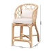 bali & pari Prisca Natural Rattan Counter Stool with Bubble Frame - Handwoven Wicker Accent Stool with Round Back and Removable Cushions for Kitchen Island or Lounge - BSOAriel-Light Honey Rattan-Cushion-CS