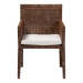 bali & pari Karis Rattan Dining Chair with Cushion - Handwoven Wicker Armchair with Mahogany Wood Frame, Coastal Boho Style Indoor Seating, Antique Coffee - BSOKaris-Coffee Antique-DC