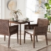 bali & pari Karis Rattan Dining Chair with Cushion - Handwoven Wicker Armchair with Mahogany Wood Frame, Coastal Boho Style Indoor Seating, Antique Coffee - BSOKaris-Coffee Antique-DC
