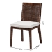 bali & pari Sofia Rattan Dining Chair with Cushion - Handwoven Wicker Side Chair with Mahogany Wood Frame, Coastal Boho Style Indoor Seating, Antique Coffee - BSOSofia-Coffee Antique-DC