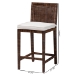 bali & pari Sofia Rattan Counter Stool with Mahogany Wood Frame - Handwoven Wicker Counter Height Chair with Cushion, Coastal Boho Style Kitchen Island Seating, Antique Coffee - BSOSofia-Coffee Antique-CS