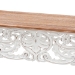 Baxton Studio Riquin Distressed Wood Console Table - Carved Wood Accent Table with Floral Motif and Two-Tone Finishing - BSOJY25B006-White/Natural-Wooden-Console Table