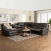 Baxton Studio Mistral 6-Piece Reclining Sectional Sofa with Left-facing Chaise Lounge - Suede Upholstered Modular Sectional with Storage - BSO99170-J458 Gray-SF