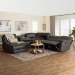 Baxton Studio Mistral 6-Piece Reclining Sectional Sofa with Left-facing Chaise Lounge - Suede Upholstered Modular Sectional with Storage - BSO99170-J458 Gray-SF