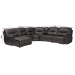 Baxton Studio Mistral 6-Piece Reclining Sectional Sofa with Left-facing Chaise Lounge - Suede Upholstered Modular Sectional with Storage - BSO99170-J458 Gray-SF