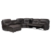 Baxton Studio Mistral 6-Piece Reclining Sectional Sofa with Left-facing Chaise Lounge - Suede Upholstered Modular Sectional with Storage - BSO99170-J458 Gray-SF