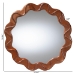 bali & pari Bahati Round Wall Mirror with Sculpted Wavy Frame - Decorative Accent Mirror for Entryway, Bedroom, or Living Room - BSOBahati-Light Brown Wooden-Mirror-Boxed