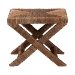 bali & pari Alda Woven Seagrass Ottoman - Handwoven Wicker Accent Stool with X Base, Boho Coastal Seating - BSOAlda-Light Honey Wooden-Stool