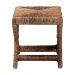 bali & pari Alda Woven Seagrass Ottoman - Handwoven Wicker Accent Stool with X Base, Boho Coastal Seating - BSOAlda-Light Honey Wooden-Stool