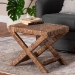 bali & pari Alda Woven Seagrass Ottoman - Handwoven Wicker Accent Stool with X Base, Boho Coastal Seating - BSOAlda-Light Honey Wooden-Stool