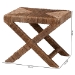 bali & pari Alda Woven Seagrass Ottoman - Handwoven Wicker Accent Stool with X Base, Boho Coastal Seating - BSOAlda-Light Honey Wooden-Stool
