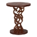 bali & pari Donna Nightstand with Pedestal Base - Mahogany Wood Bedside Side Table with Round Tabletop